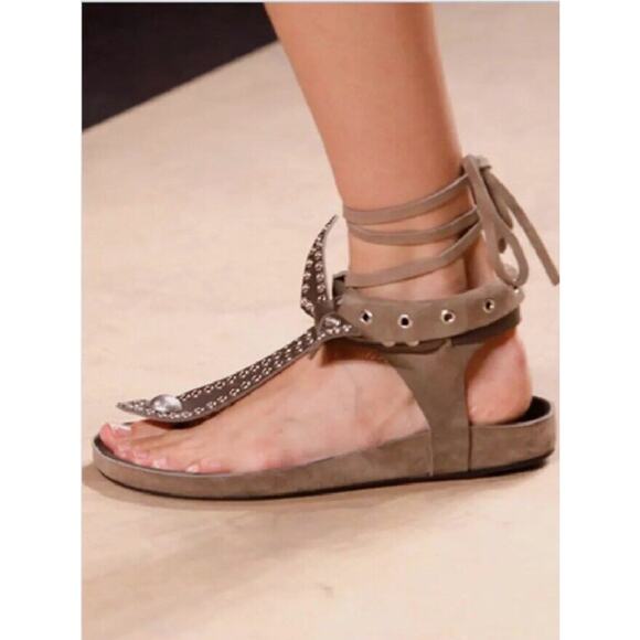 Isabel Marant Edris Bow Tie Sandals EU 37 US 6 Quiet Luxury Boho Indie - Picture 1 of 8